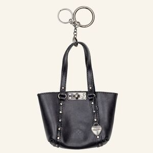 Patricia Nash Micro Benvenuto Black Leather with Charm & Key Ring